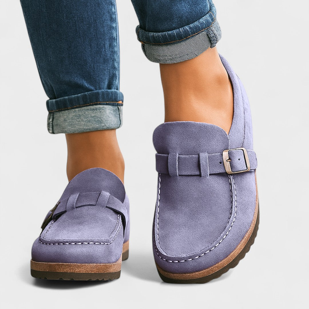 Inês - Zamšas mokasīni ar sprādzi