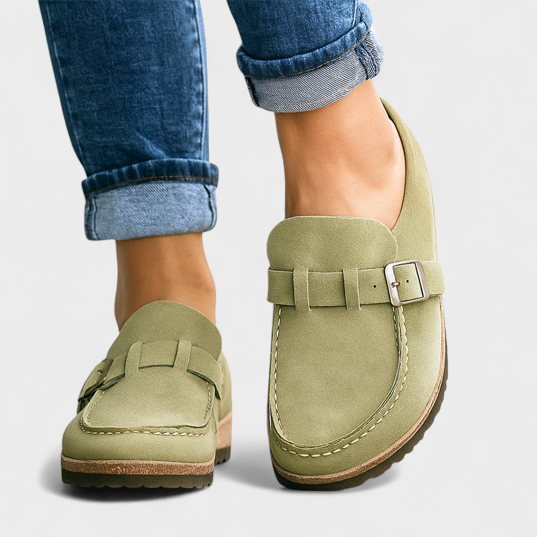 Inês - Zamšas mokasīni ar sprādzi