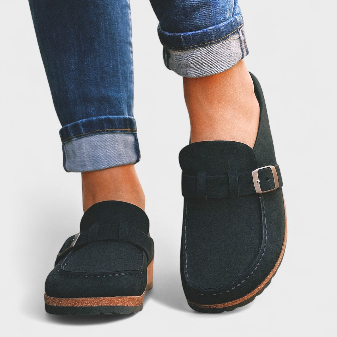 Inês - Zamšas mokasīni ar sprādzi