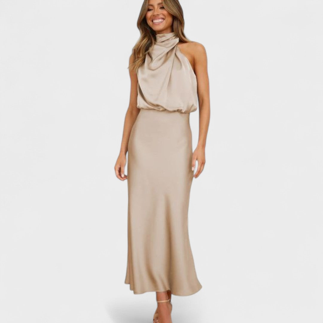 Laura - Garā svinību kleita no satīna