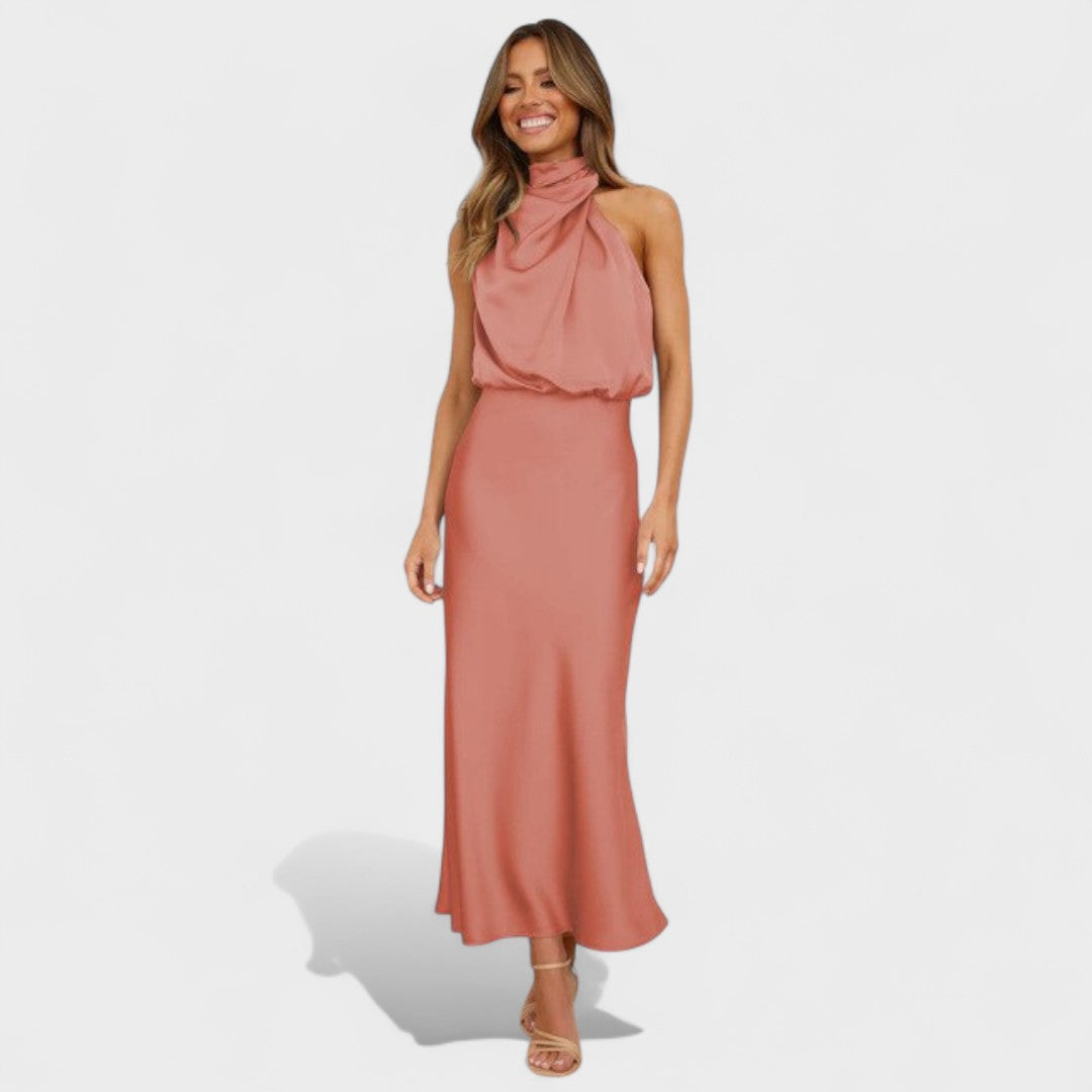 Laura - Garā svinību kleita no satīna