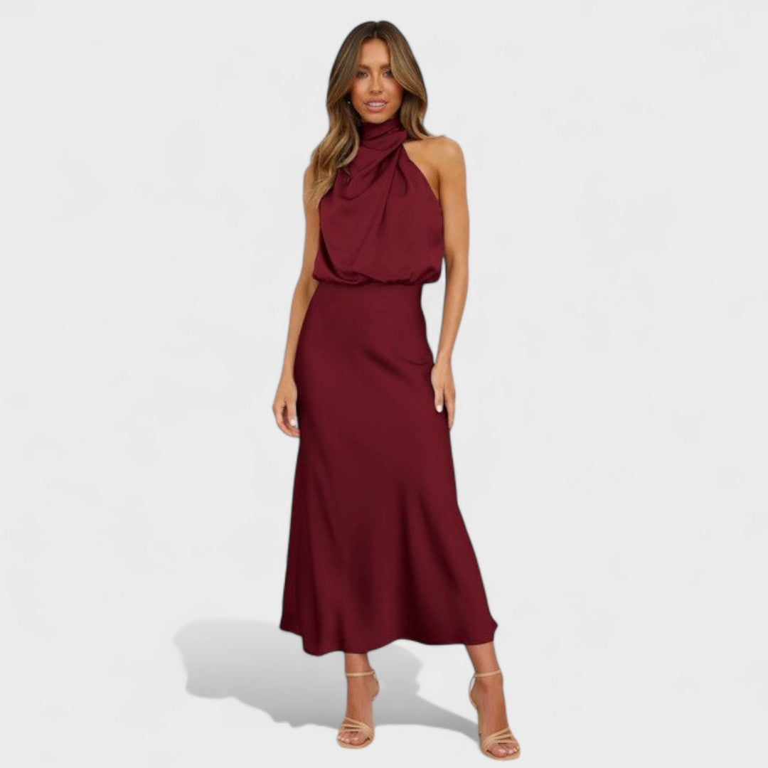 Laura - Garā svinību kleita no satīna