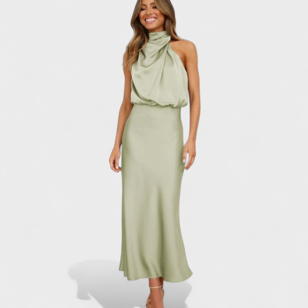 Laura - Garā svinību kleita no satīna