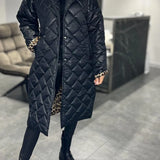 Margarida Lisboa™ - Vidēja Garuma Apgriežams Siltināts Mētelis ar Leoparda Oderi